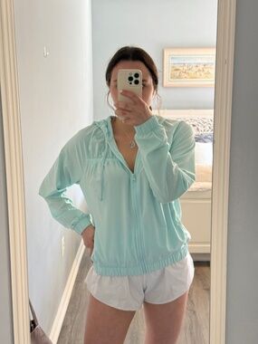 Z By Zella Light Turquoise Aqua High Impact Woven Activewear Jacket